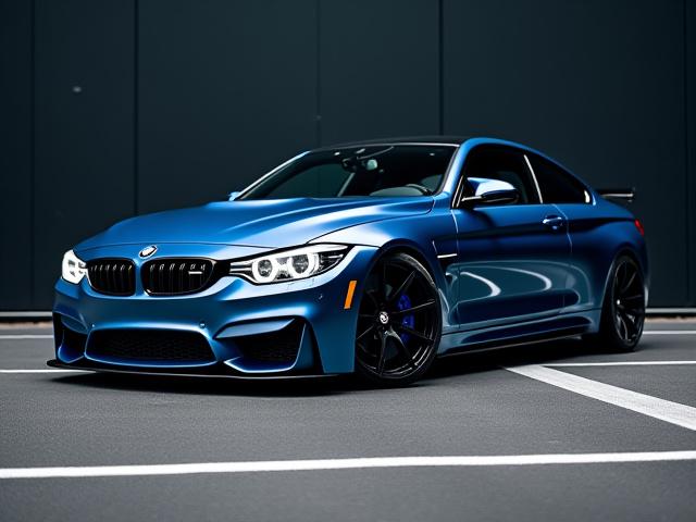 Tiefgelegter BMW M4 auf Rennstrecke mit speziellem Fahrwerk